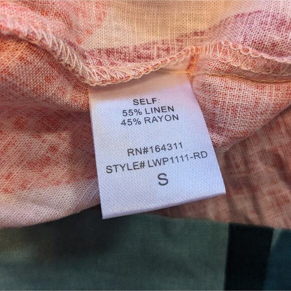 NWT Leaf Print Linen Shorts from Palms Away by Red Dress Sz S - Picture 2 of 8